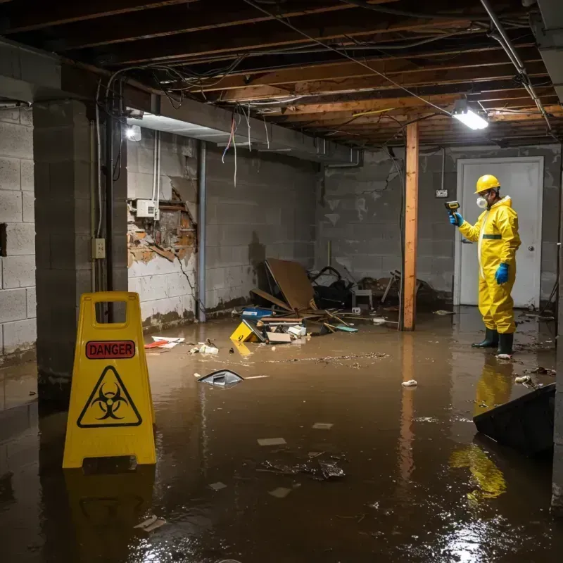 Flooded Basement Electrical Hazard in Seaside, NY Property